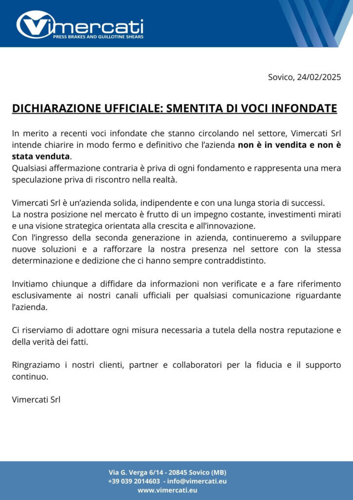 comunicato stampa Vimercati